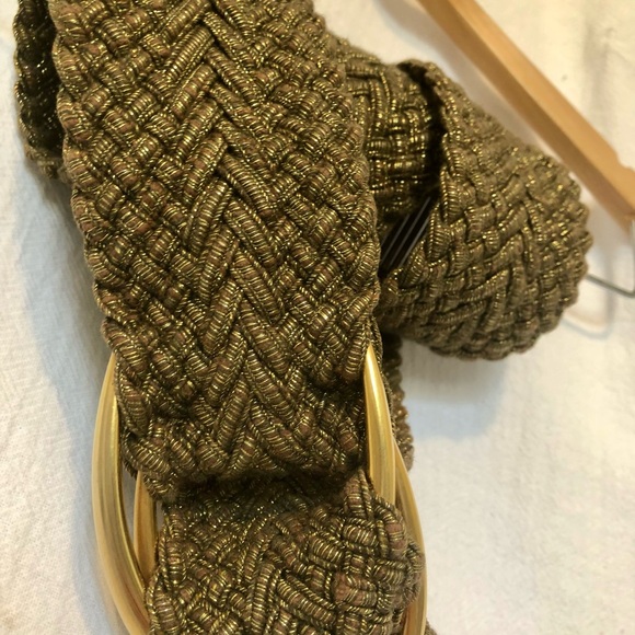 Vintage De Vecchi By Hamilton Hodge Gold Braid Statement Belt